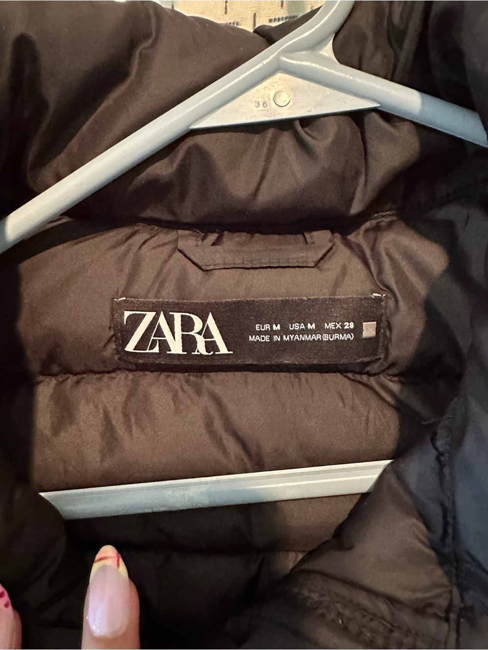 Zara Black Quilted Puffer Jacket
